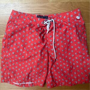 Abercrombie & Fitch Red Printed Swim Trunks size 31